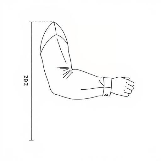 Diagram illustrating sleeve length measurement from shoulder to wrist.